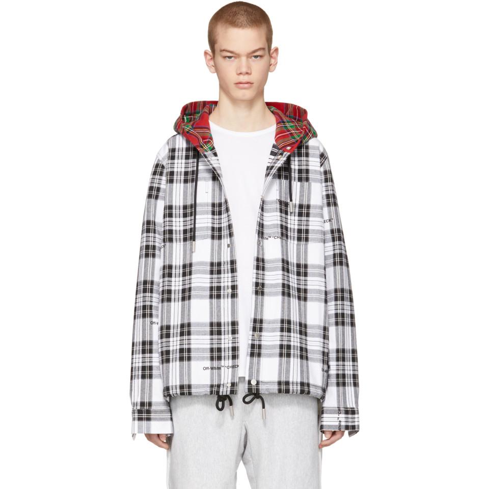 off white hooded shirt