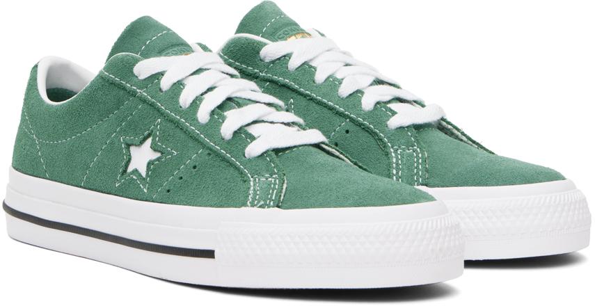 Converse one star green suede deals