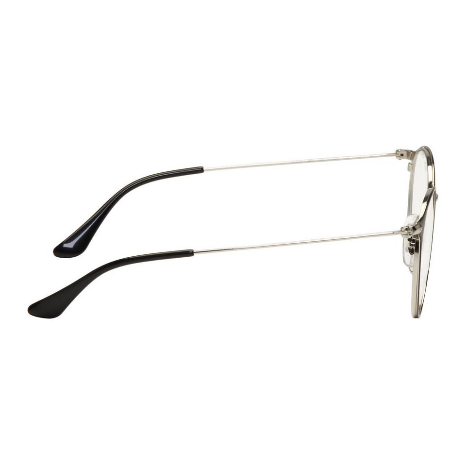 Ray Ban Black And Silver Round Rb6378 Glasses for Men Lyst