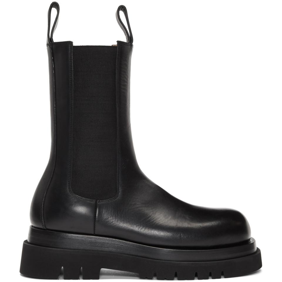 Bottega Veneta Black Mid-calf Chelsea Boots for Men | Lyst