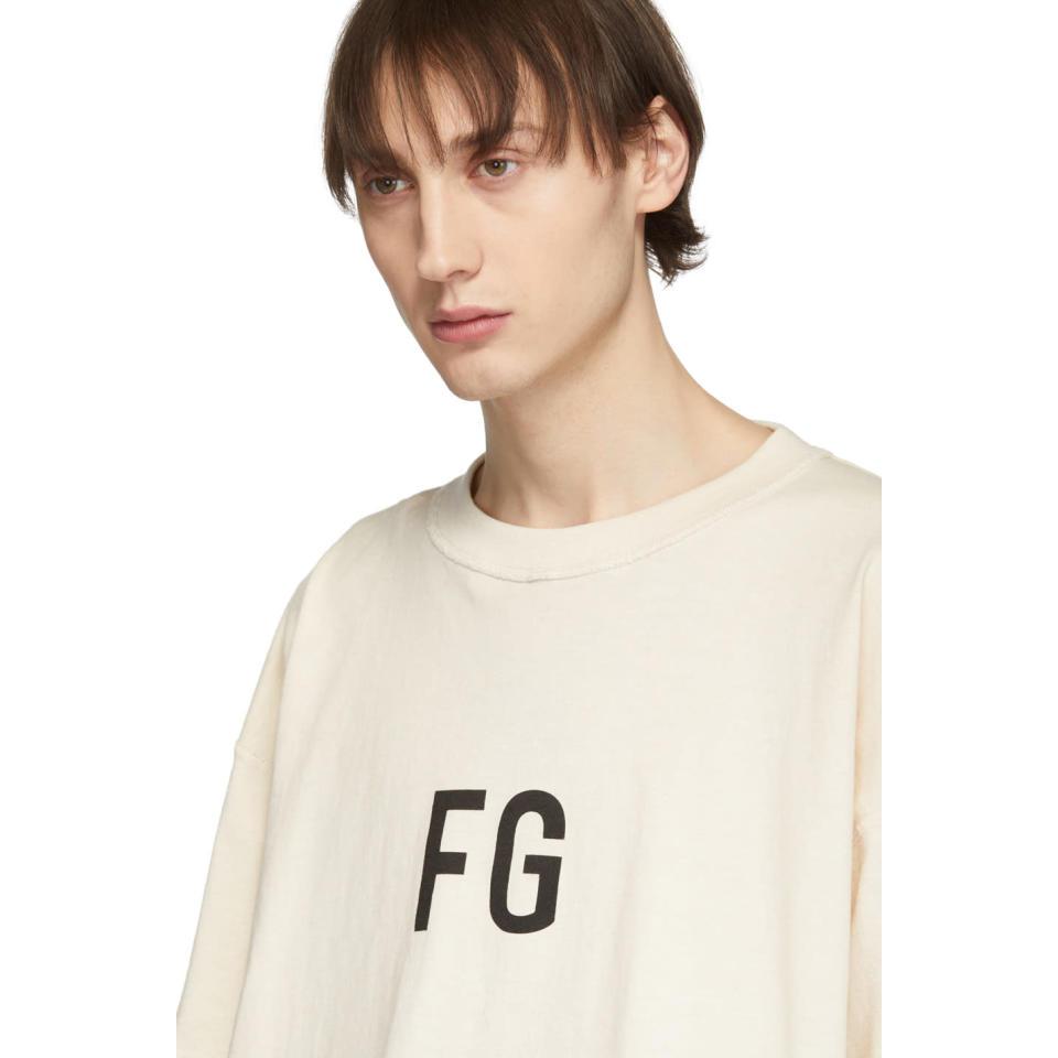 Fear Of God Ssense Exclusive Off White Fg T Shirt In Cream