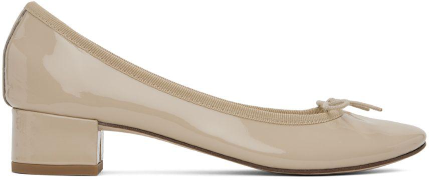 Repetto Ssense Exclusive Beige Camille Ballerina Heels in Black | Lyst