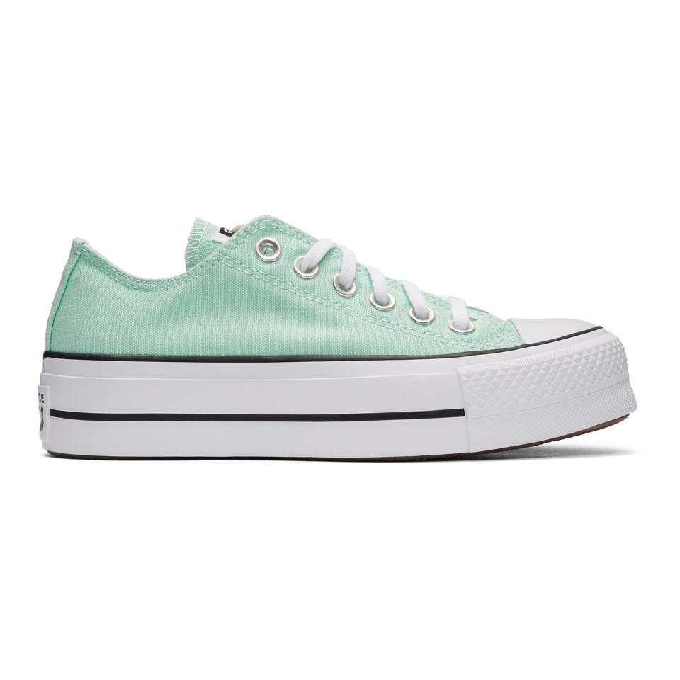 Converse All Star Lift Ox Womens Ocean Mint Trainers in Green | Lyst