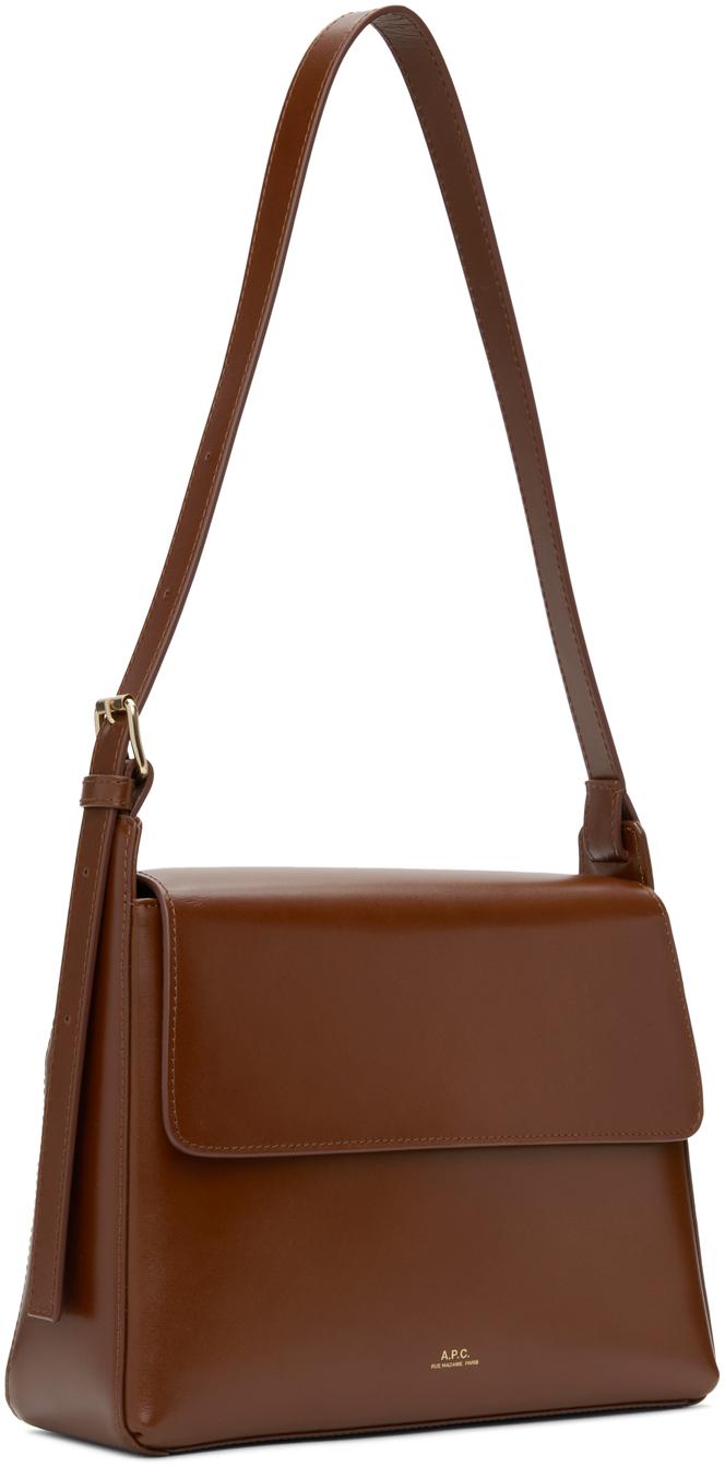 ショルダーバッグ・ポシェット Virginie Crossbody - A.P.C. - Leather - Brown A.P.C. Virginie Flap Bag in Brown | Lyst