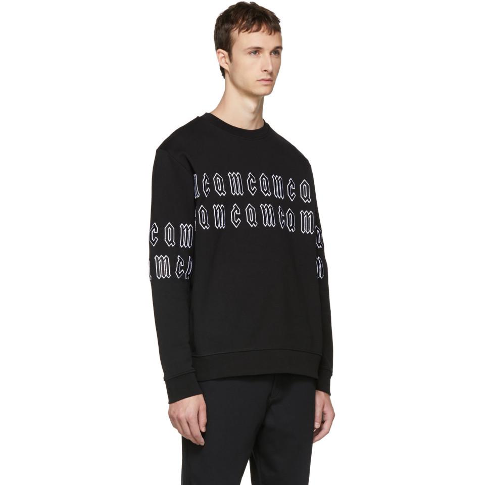 McQ Black Gothic Repeat Logo Clean Sweatshirt for Men - Lyst