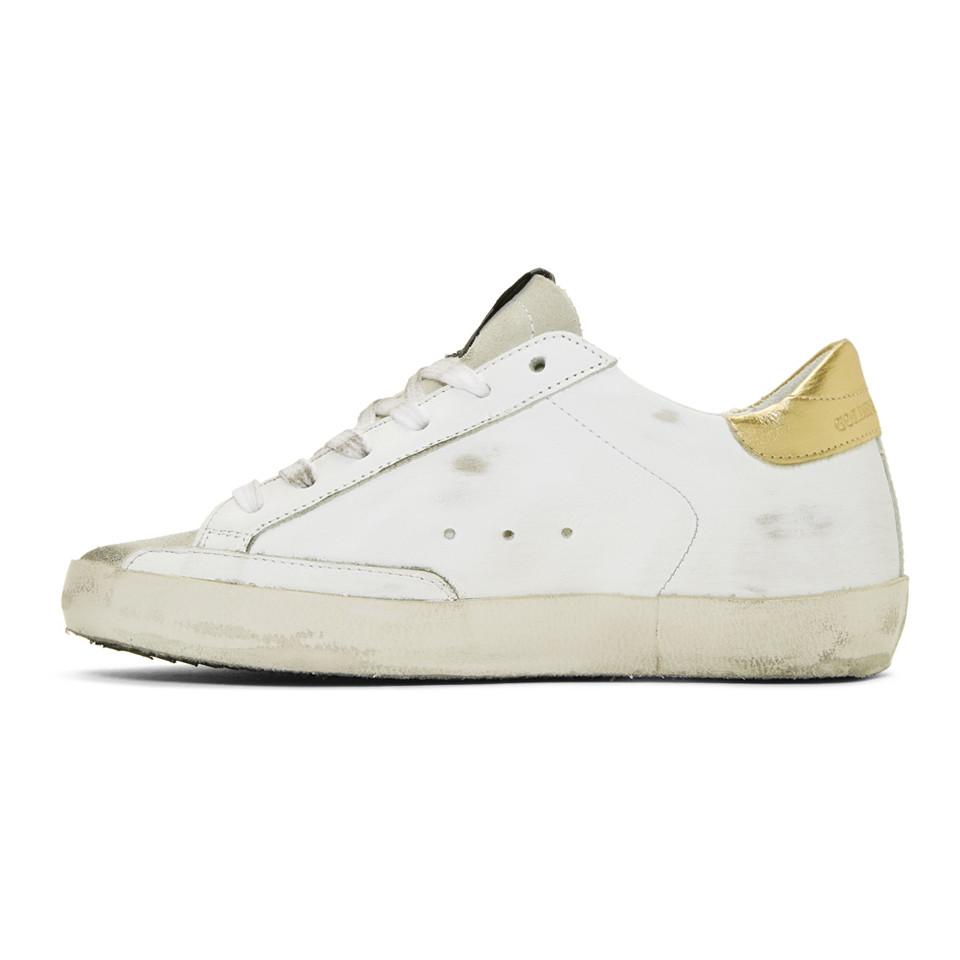 Golden Goose Deluxe Brand Leather Ssense Exclusive White Gold Tab ...