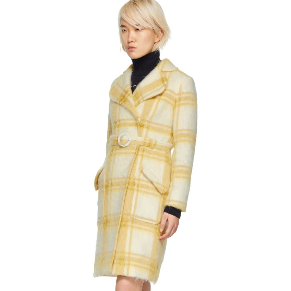 yellow check coat
