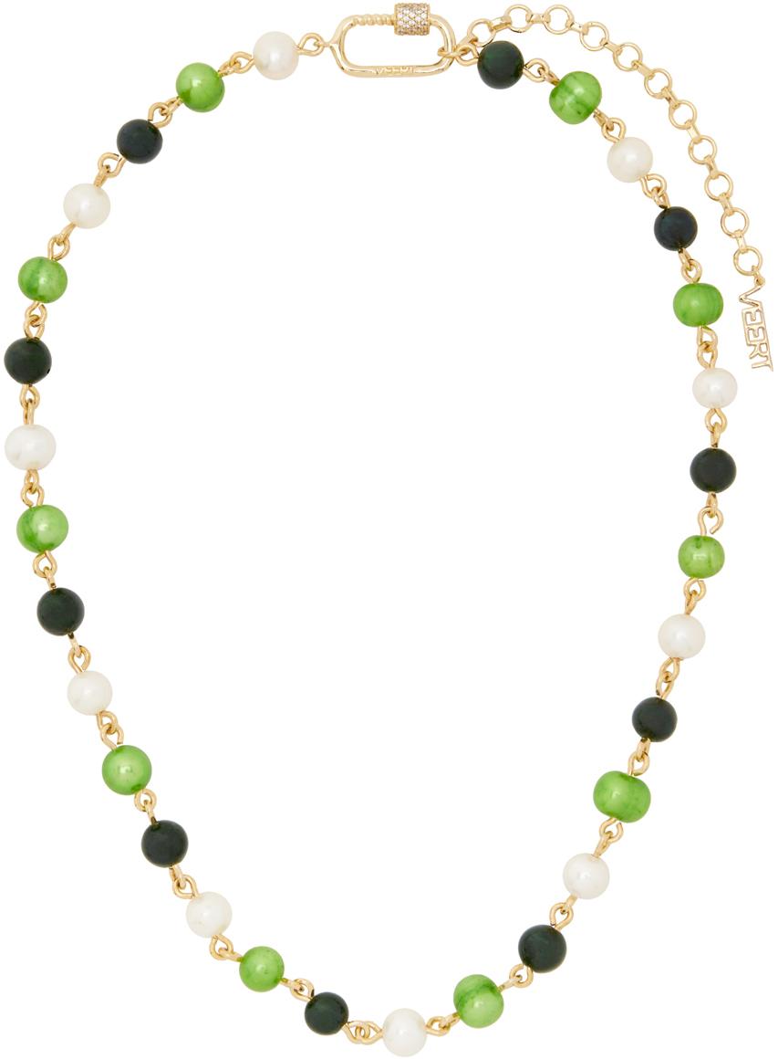 Veert メンズ ゴールド&ーン The Single Multi Freshwater Pearl 