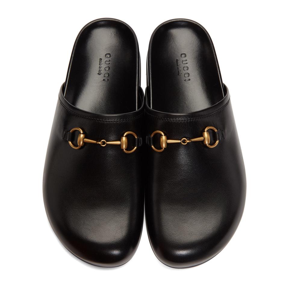 Gucci Leather Black New River Clog 