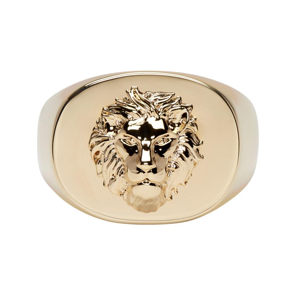 Versus Gold Lion Ring in Metallic for Men | Lyst Australia