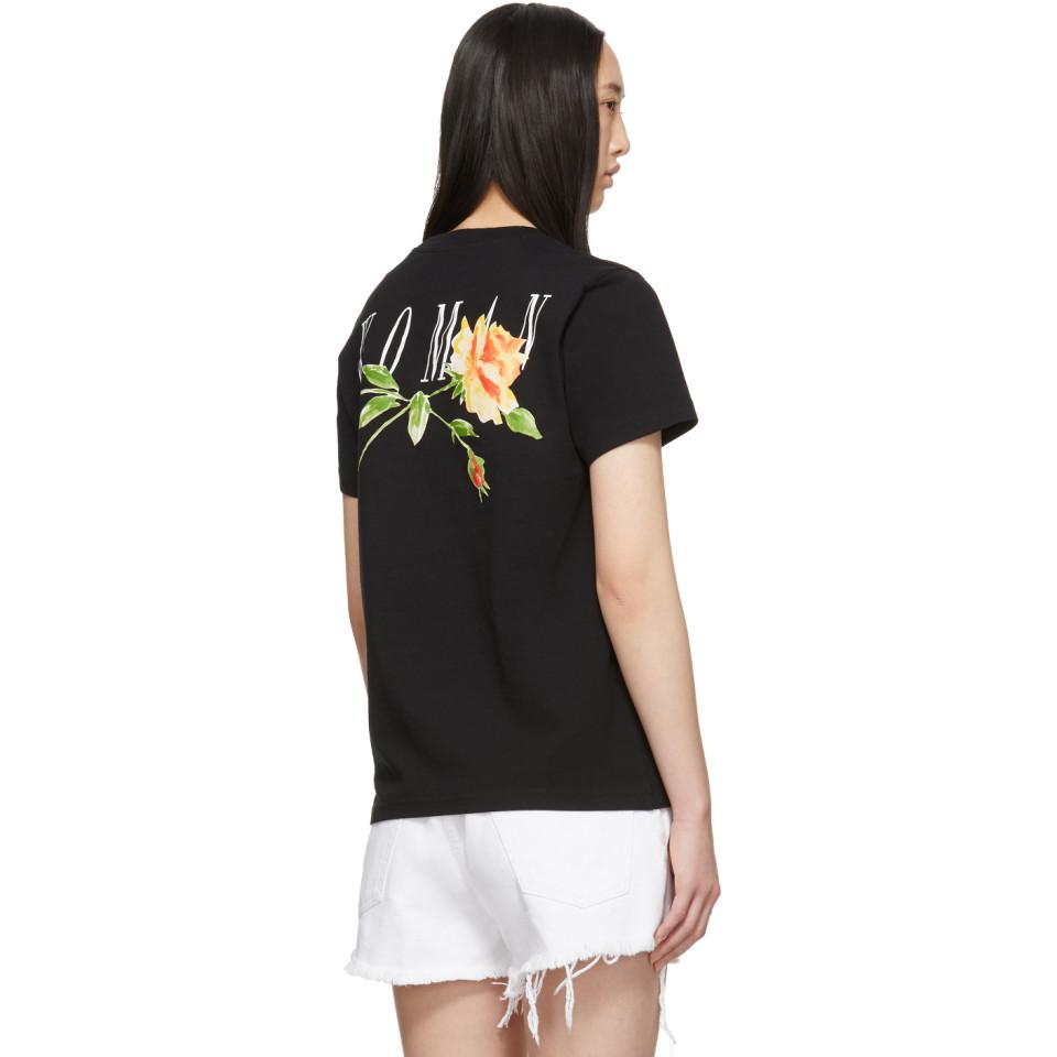 Off-White c/o Virgil Abloh Cotton Black Flowers T-shirt - Lyst