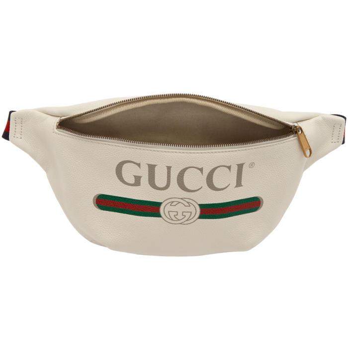 Lyst - Gucci Off-white Leather Logo Fanny Pack in White