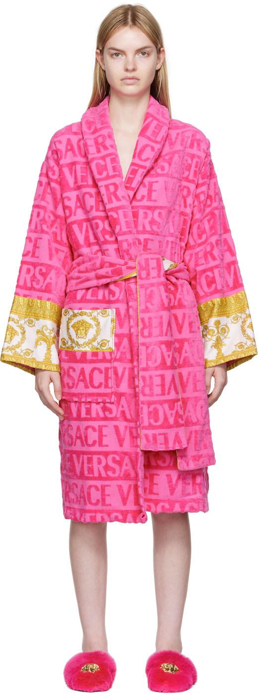 Versace 'i Heart Baroque' Robe in Pink | Lyst
