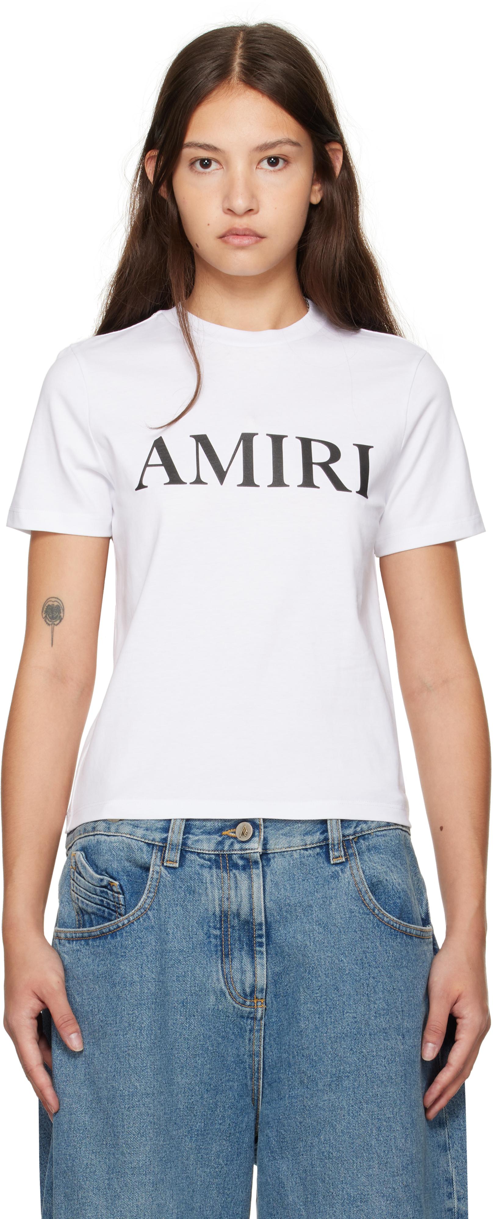 Amiri レディース Coreコレクション ホワイト ロゴ Tシャツ トップス