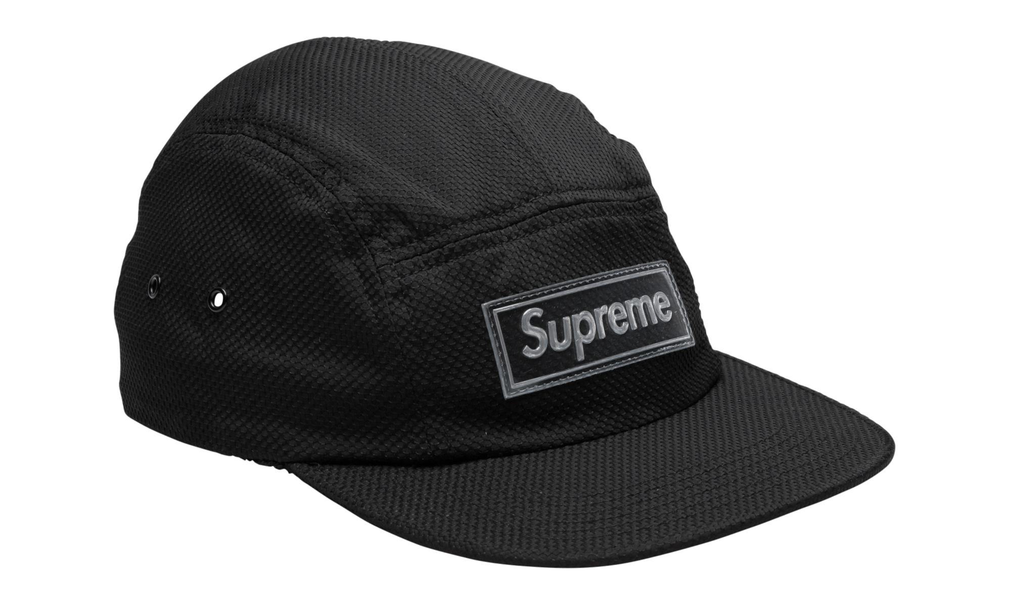 supreme nylon pique camp cap black