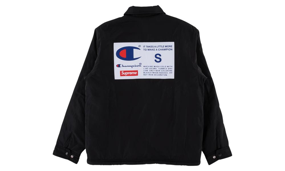supreme champion label coaches jacket black