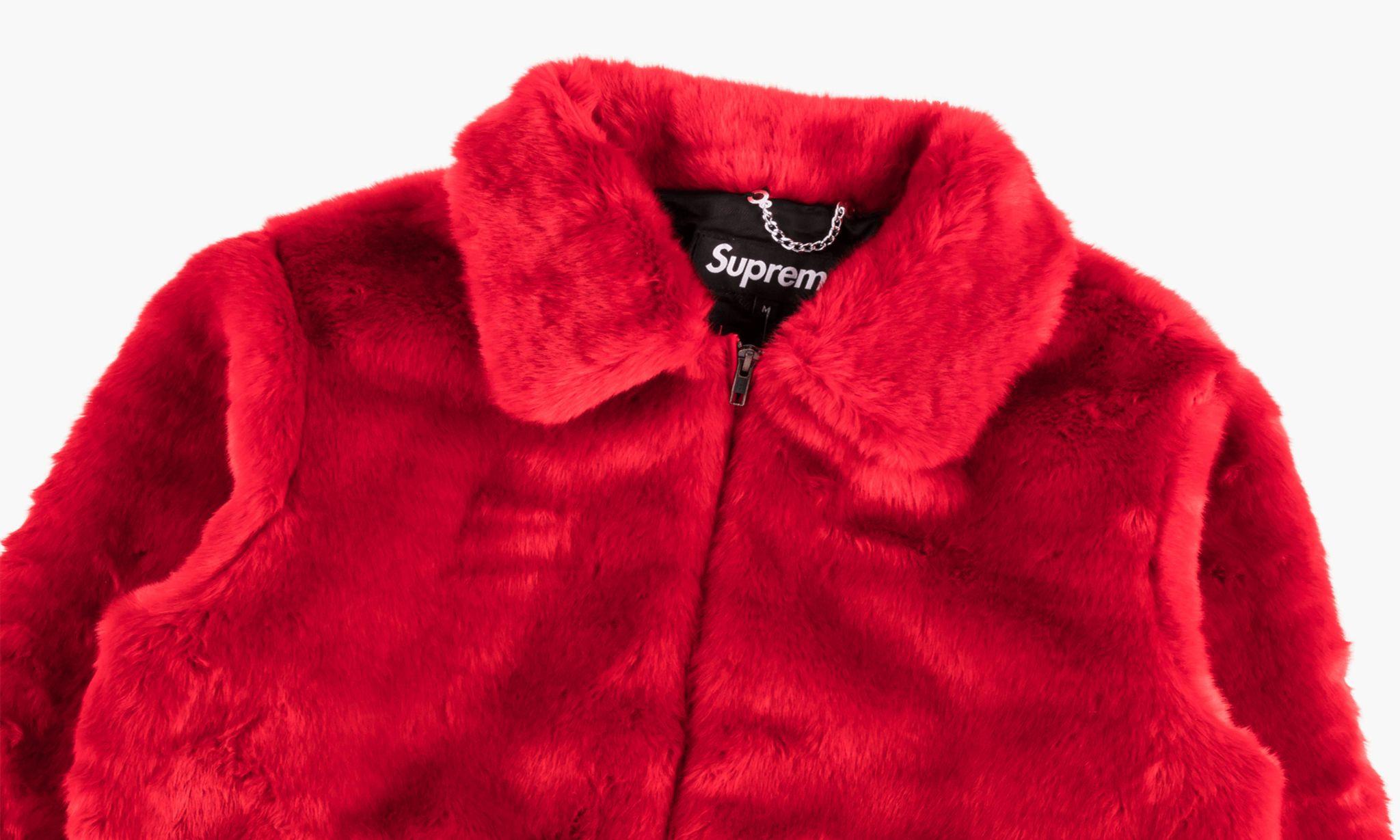 Supreme Faux Fur Bomber Jacket in Red for Men | Lyst