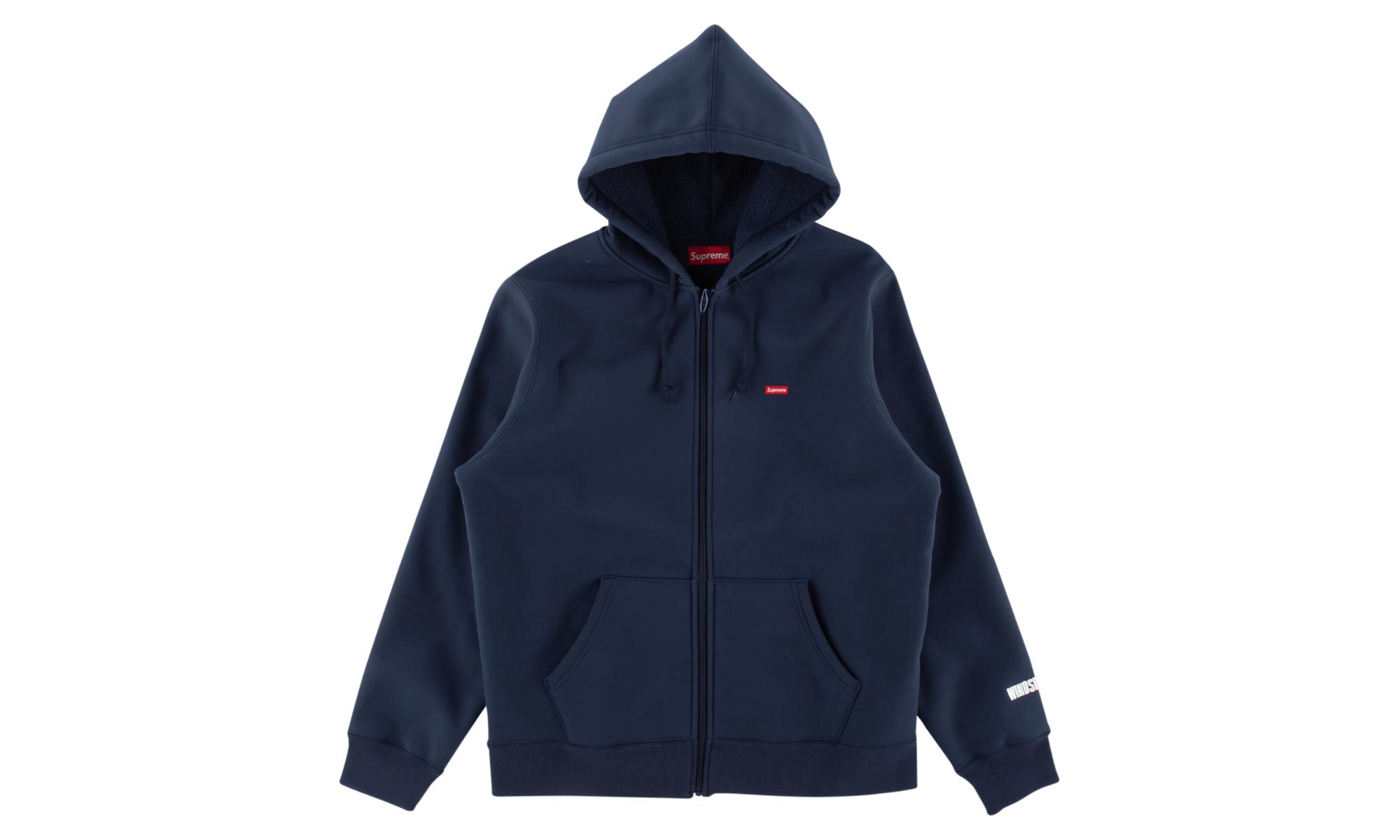 supreme windstopper zip up hooded sweatshirt