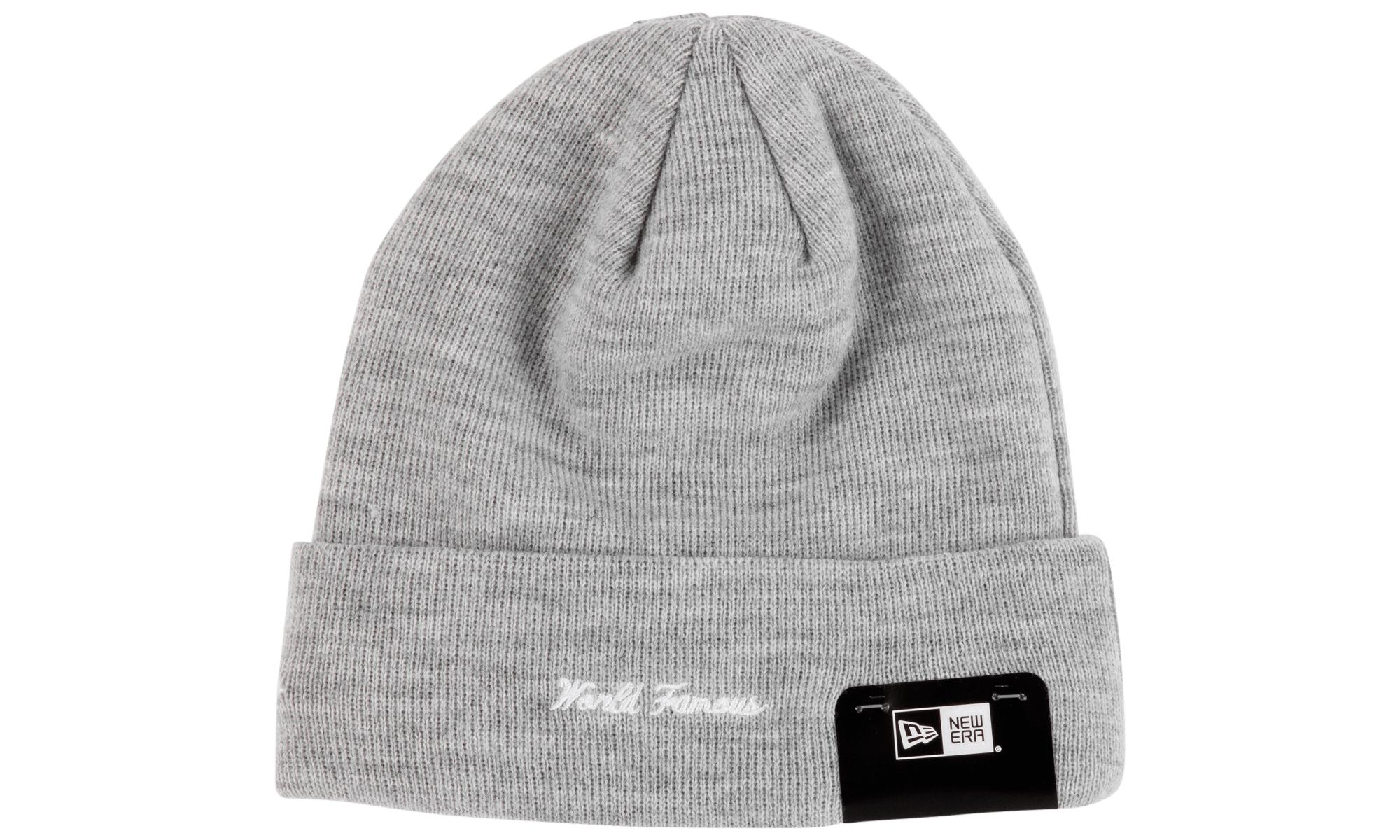 supreme new era box logo beanie grey