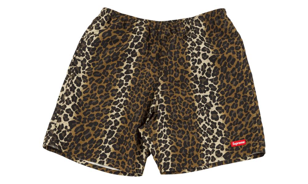supreme leopard water shorts