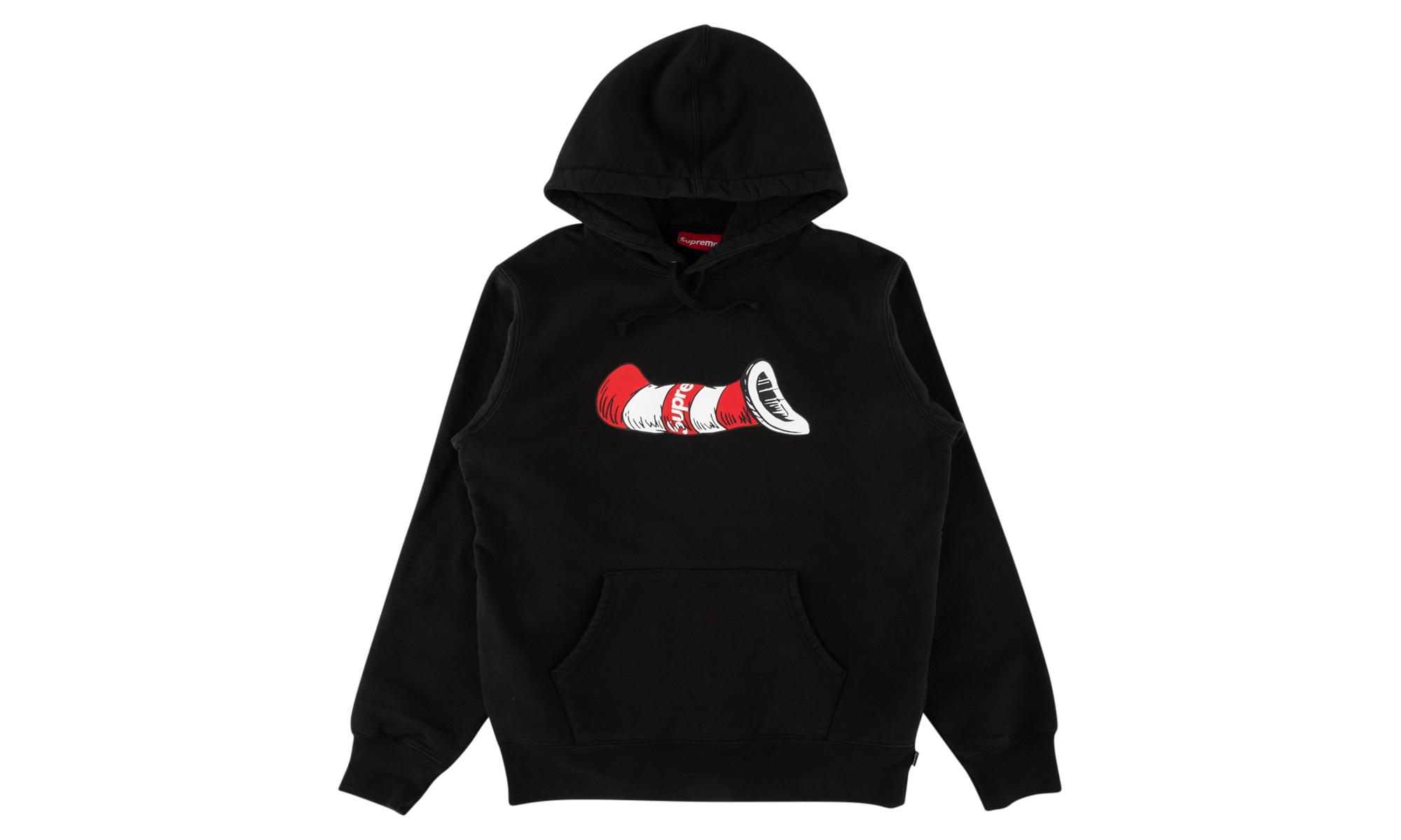 supreme cat in the hat hoodie black
