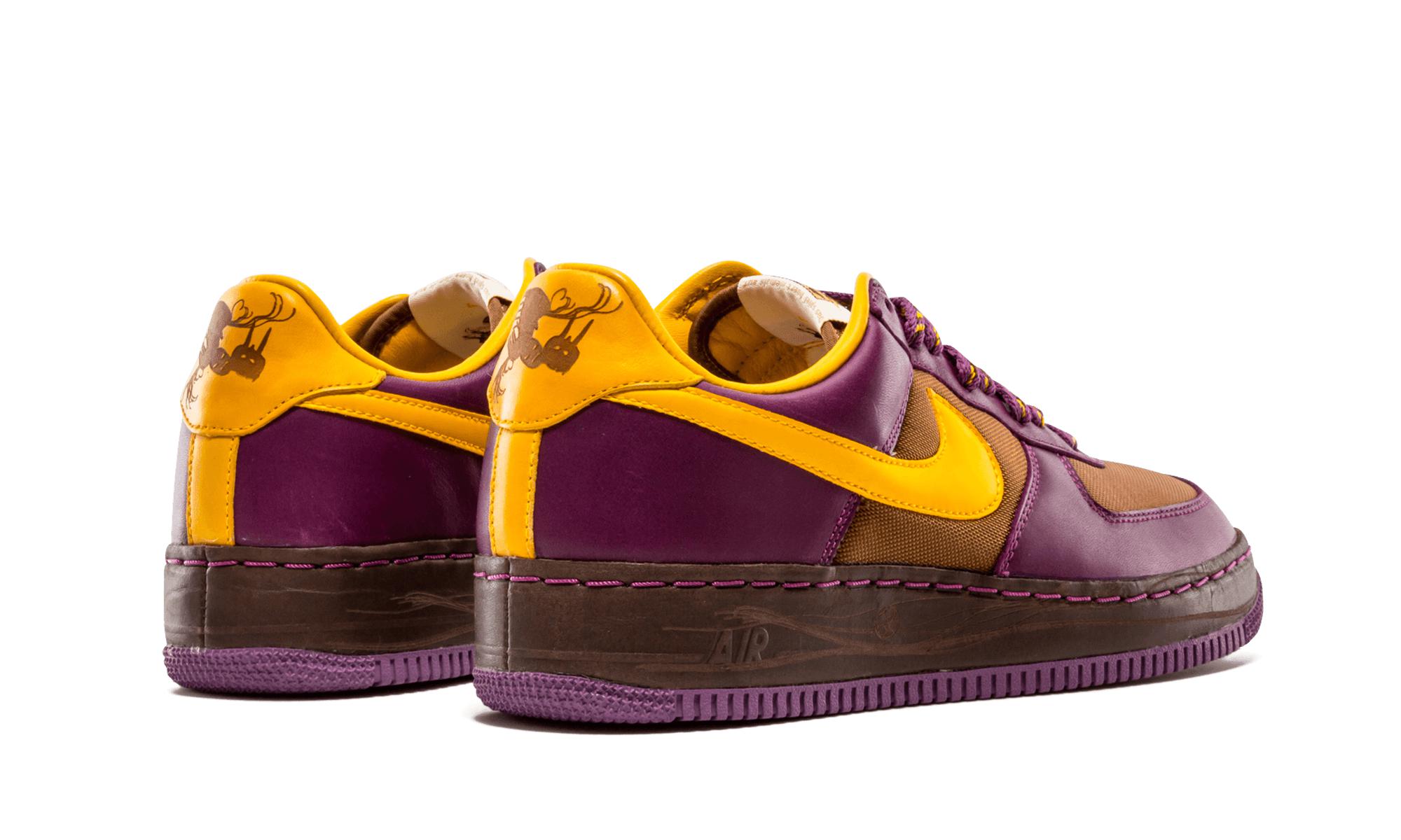 yellow and purple air force ones