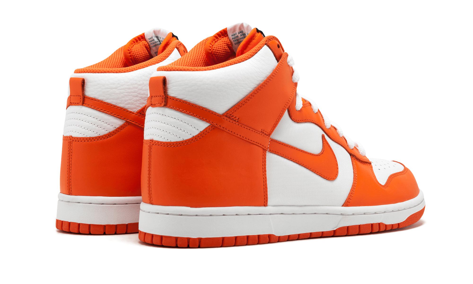 nike dunk high orange white