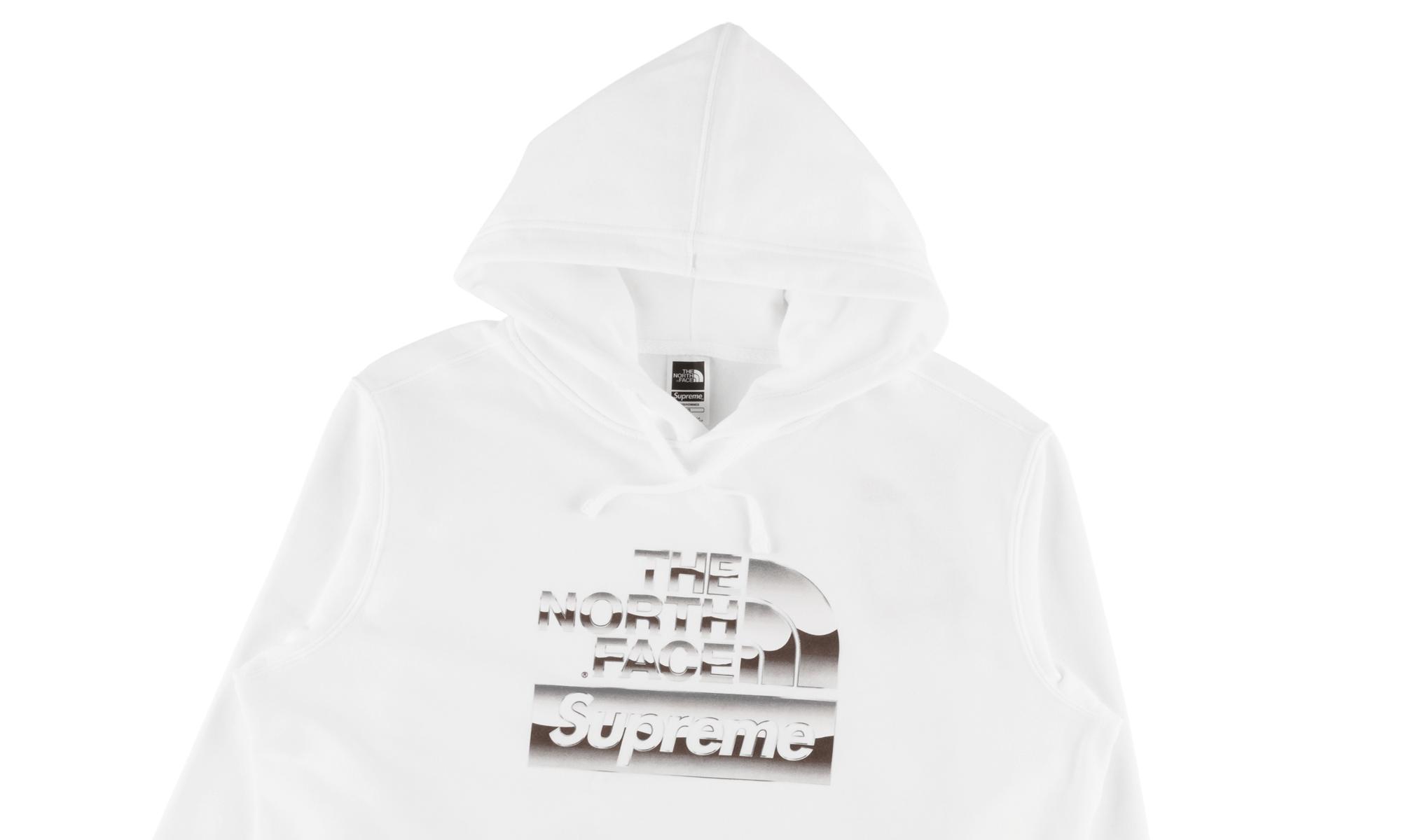 supreme tnf metallic hoodie