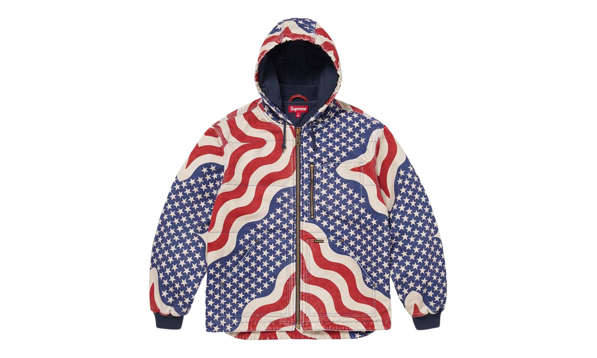 Supreme Flag Quilted Hooded Work Jacket 