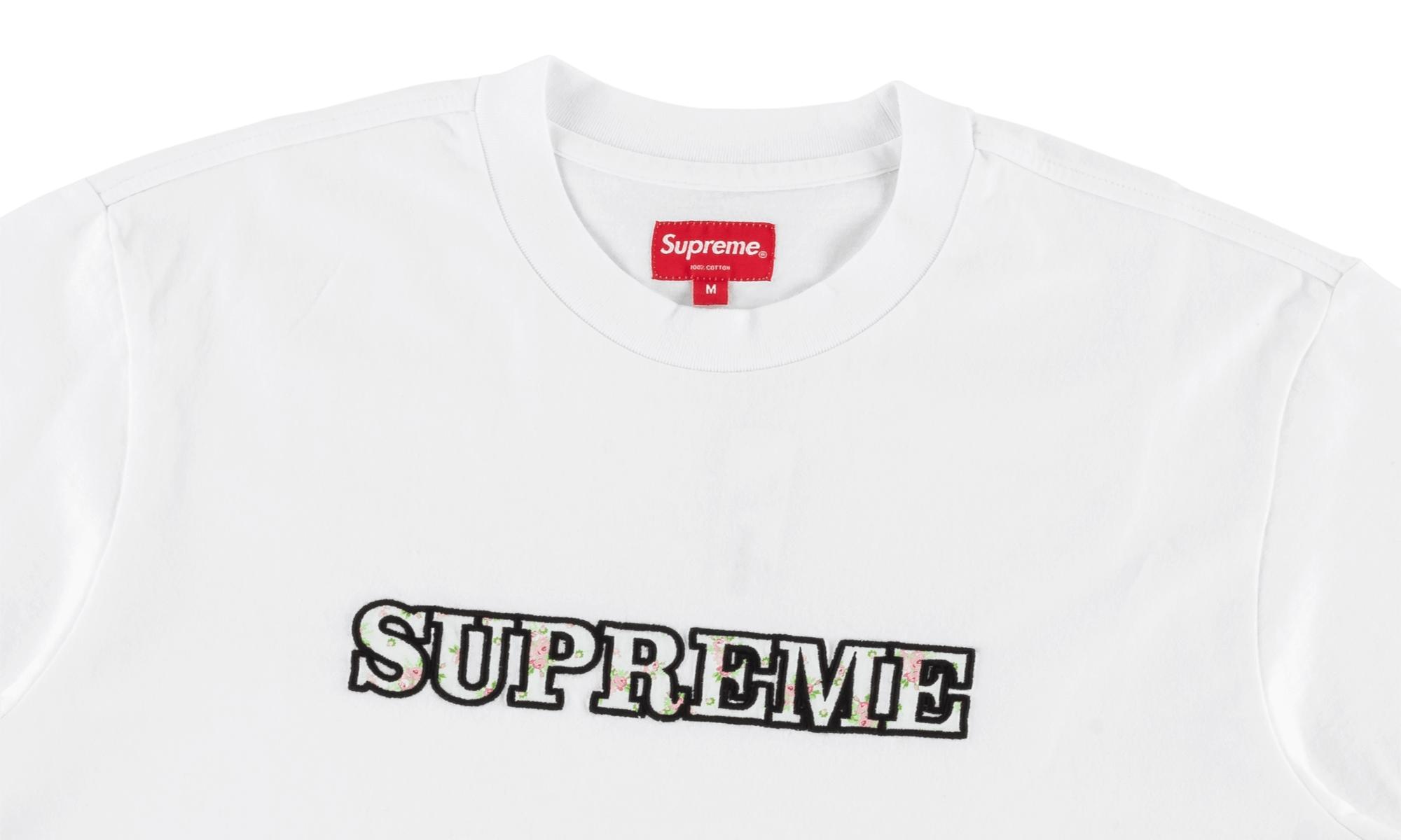 supreme floral logo tee