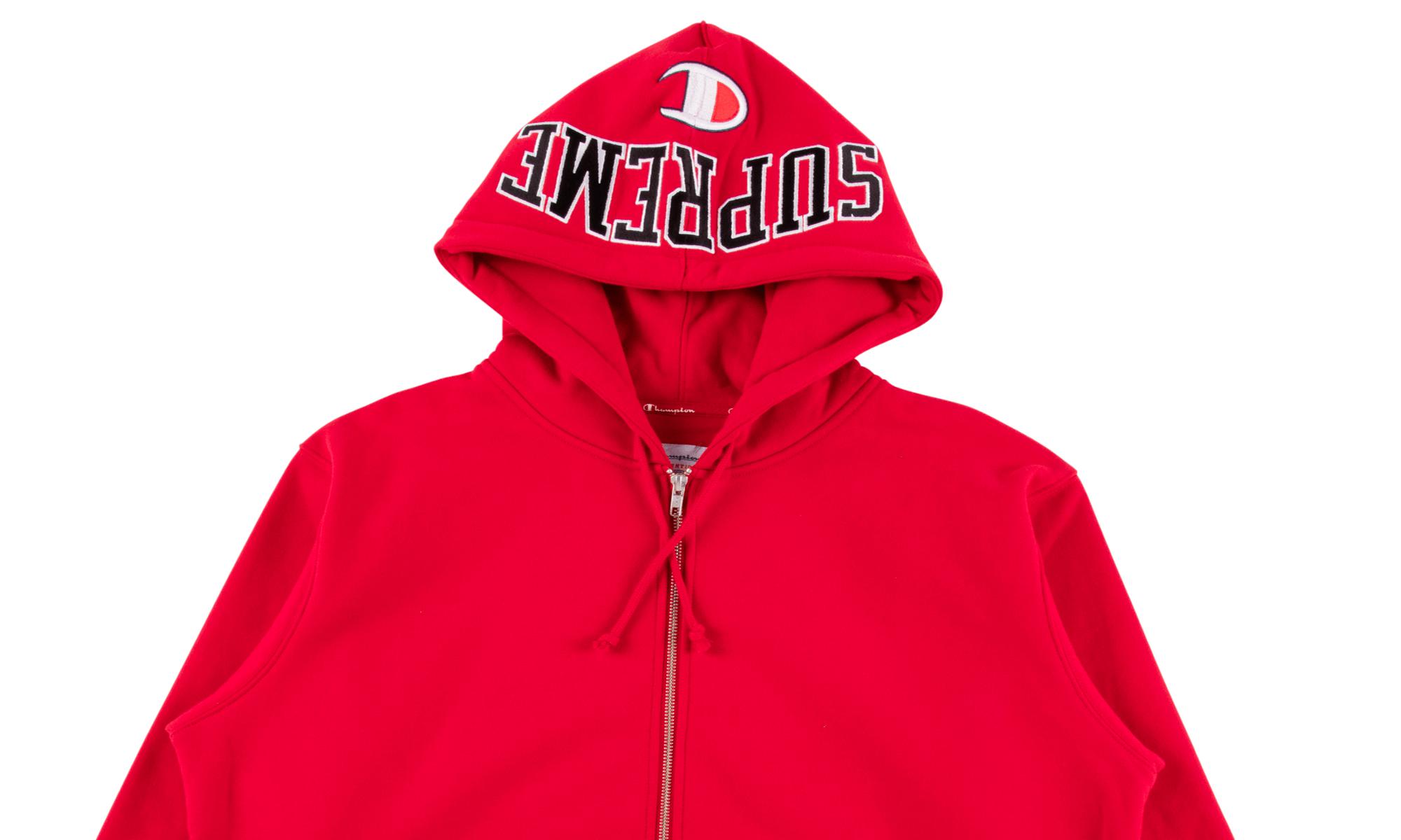 red champion hoodie zip up