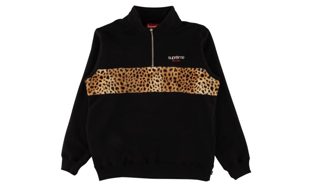 Supreme leopard panel half zip sweatshirt Clearance