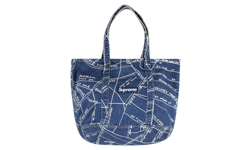supreme denim tote bolsa