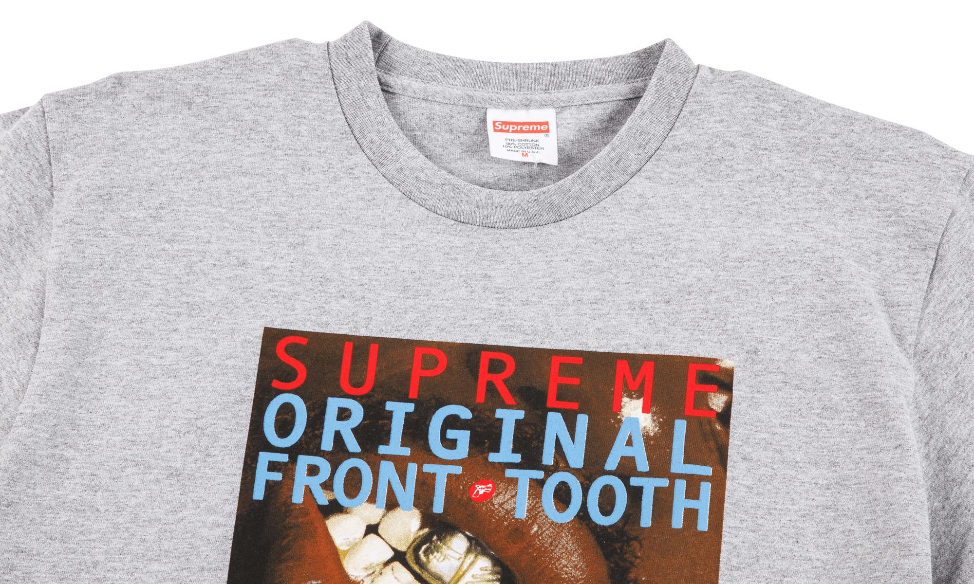 supreme gold teeth tee