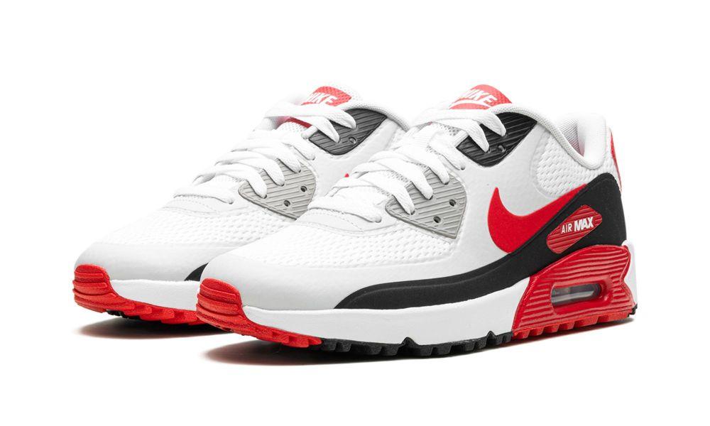 air max 90 white black university red