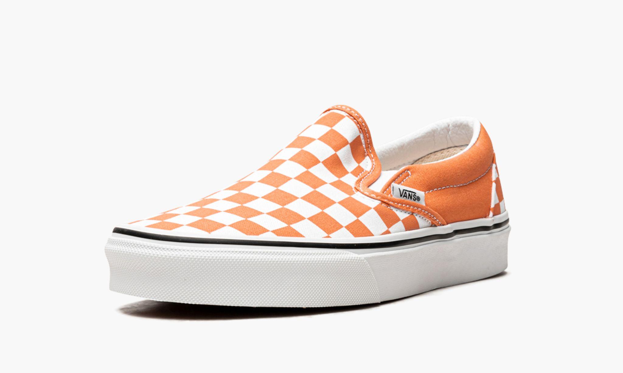 Vans Classic Slip-on Checkerboard "cadmium Orange" Shoes in Black | Lyst