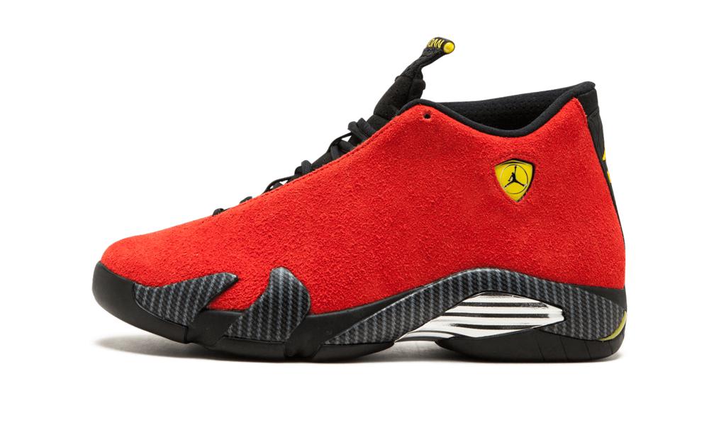 jordan 14 red suede ferrari