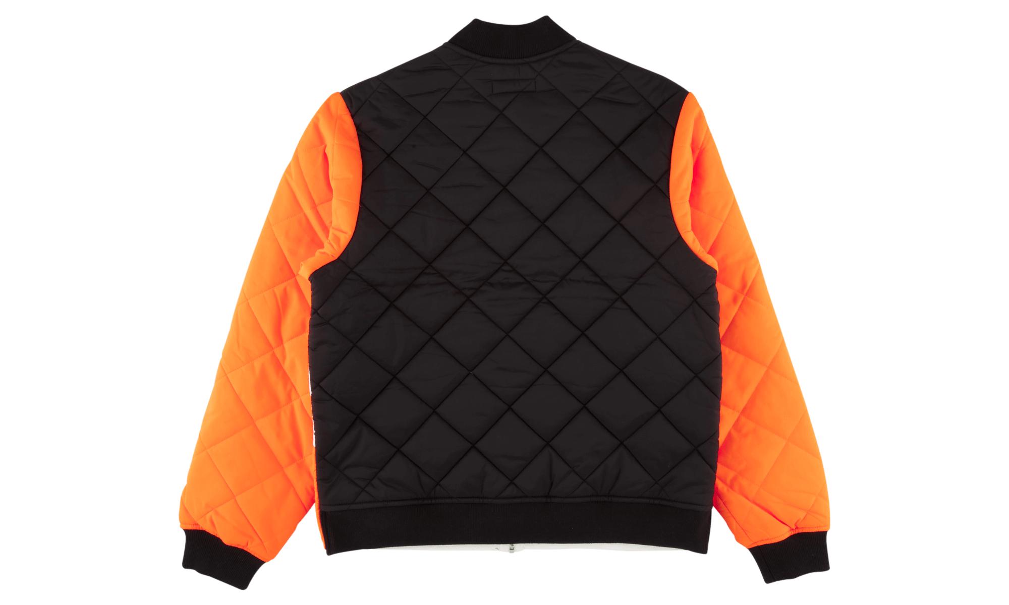 supreme color blocked quilted jacket