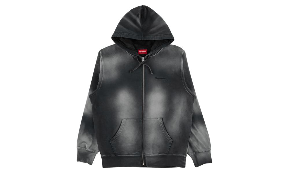 bleached zip up sweatshirt supreme