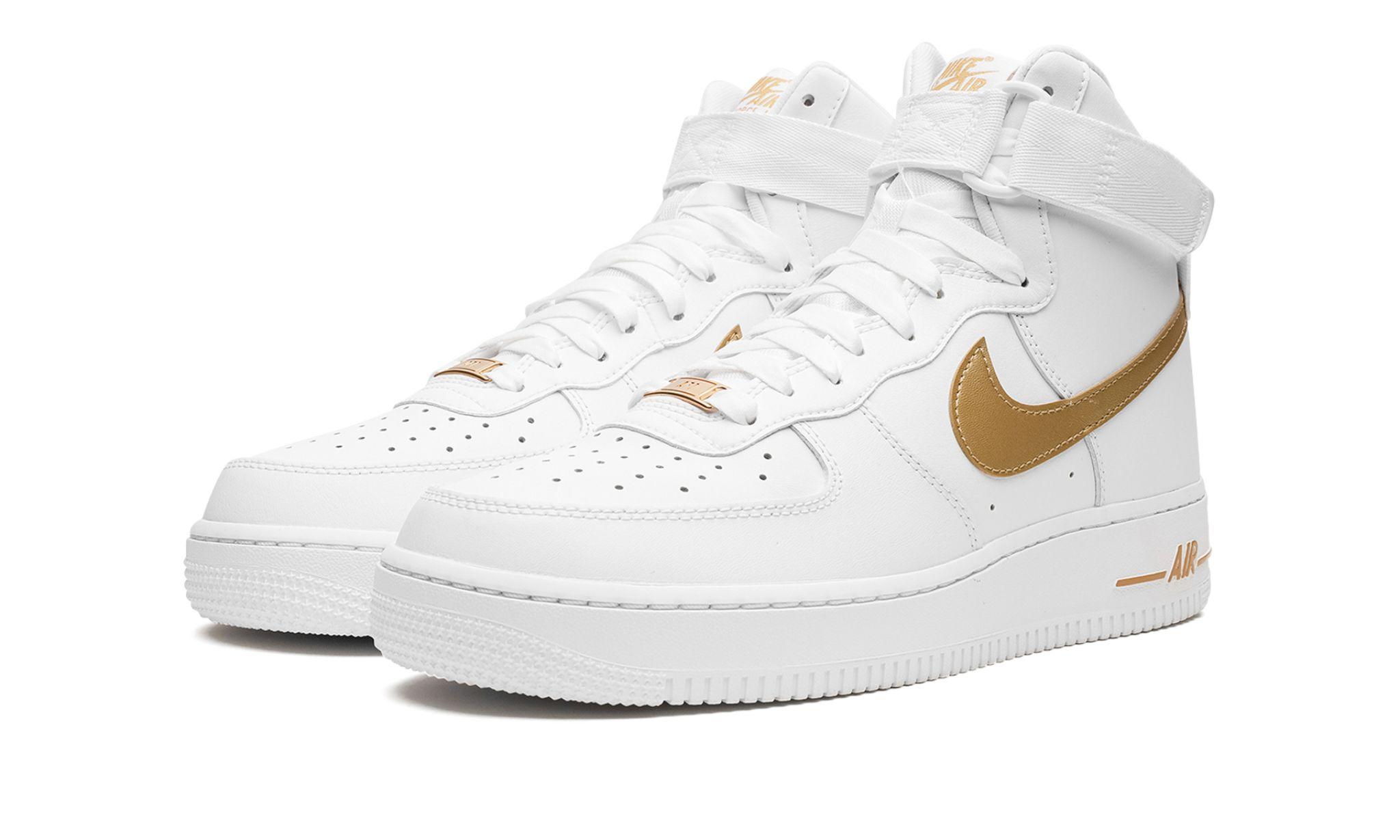 white and gold womens air force 1