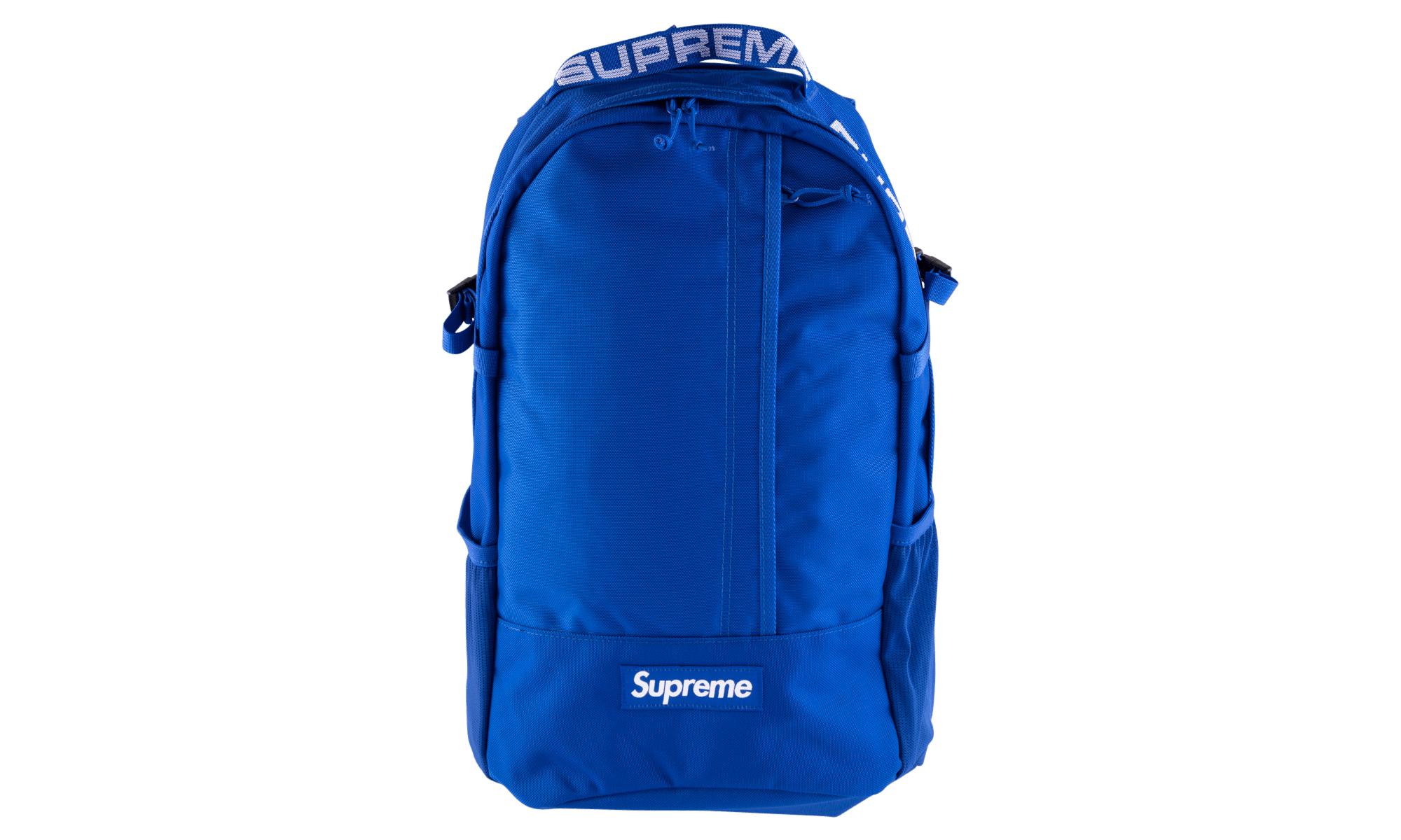 supreme backpack ss18 blue