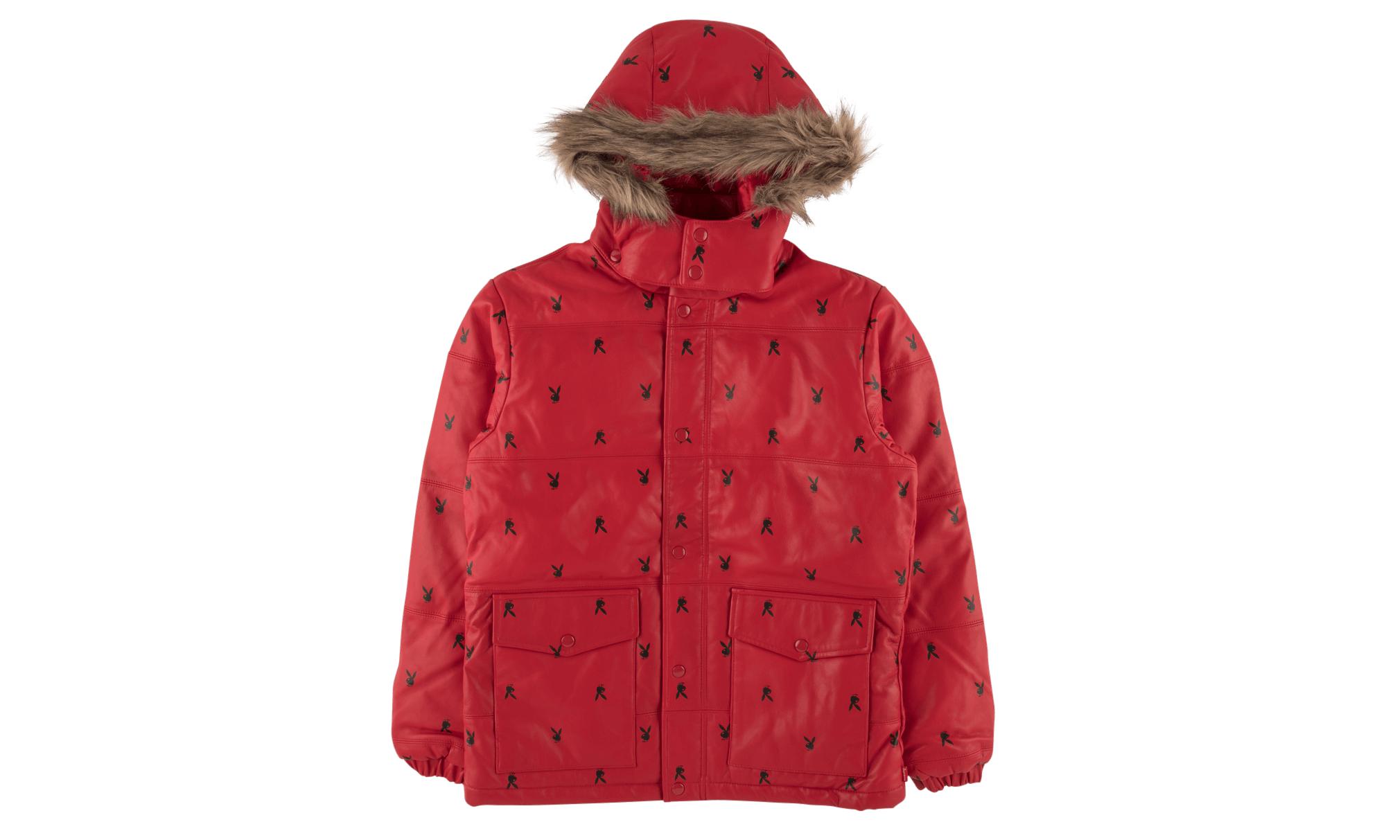 supreme playboy jacket red