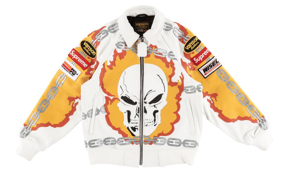 Supreme Vanson Leathers Ghost Rider Ja 'ss 19' in White for Men | Lyst