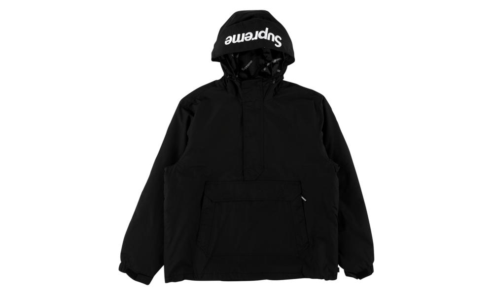 Supreme Hooded Logo Half Zip Pullover Top 'fw 17' in Black for Men - Lyst