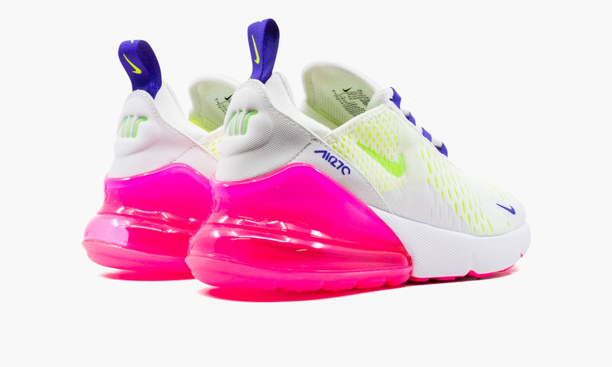 Nike Air Max 270 "white / Pink Blast / Volt" Shoes in Black | Lyst