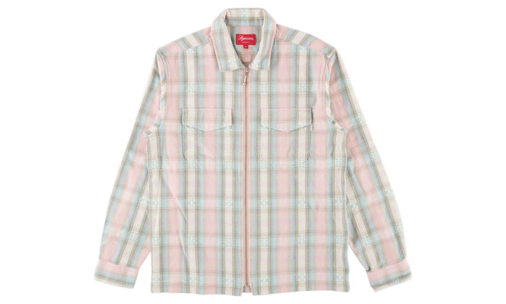 Supreme Plaid Flannel Zip Up Shirt 'fw 17' in Pink for Men - Lyst