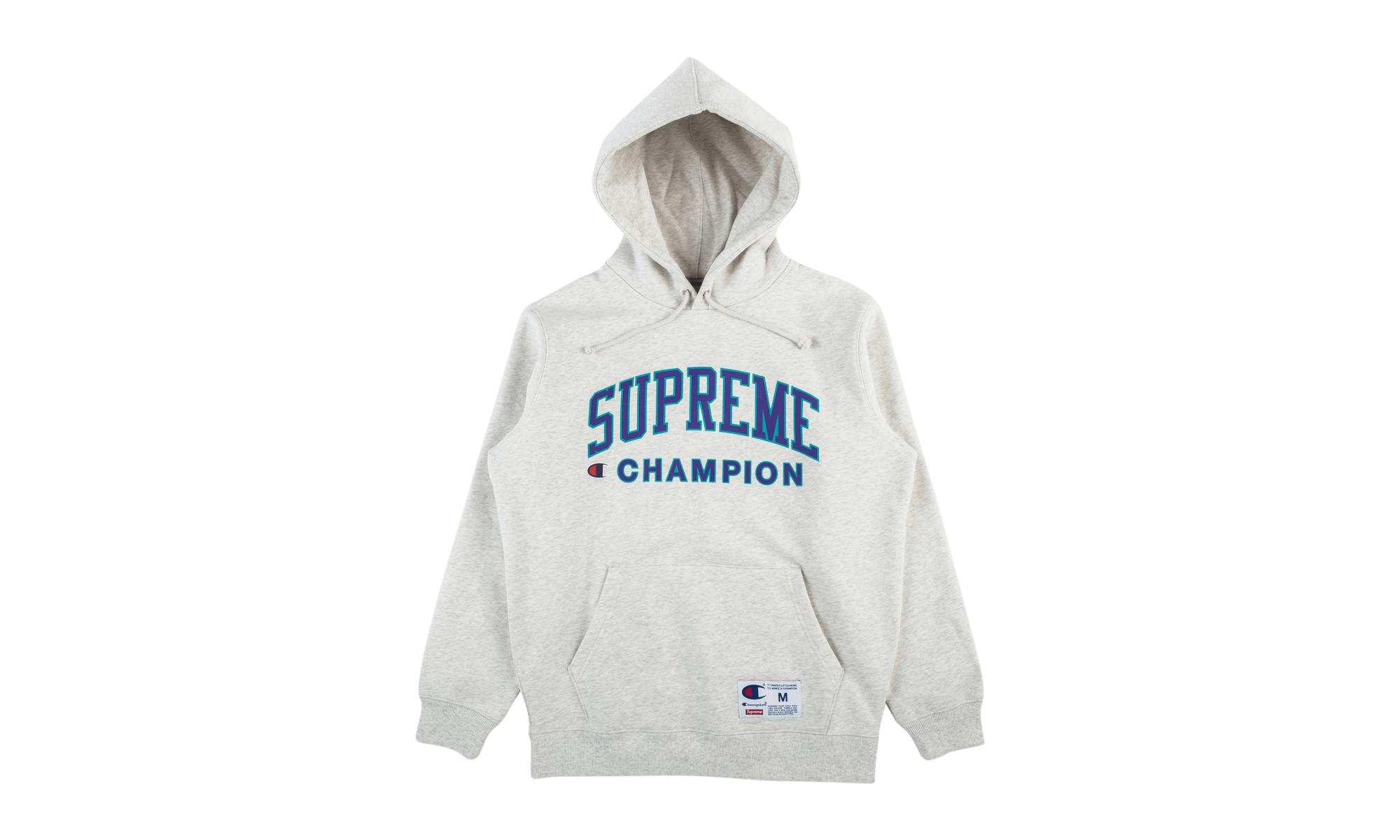 supreme champion hoodie grey