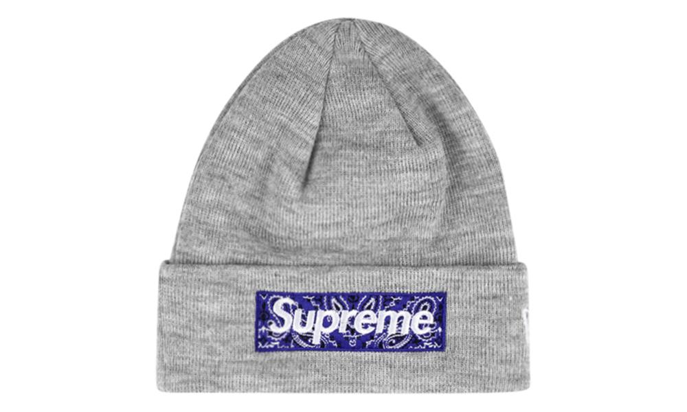 gray supreme beanie