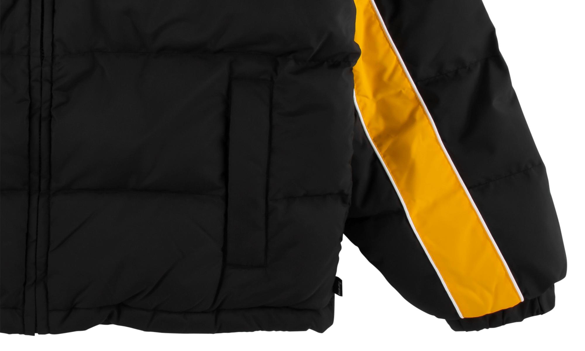 supreme stripe panel down jacket black