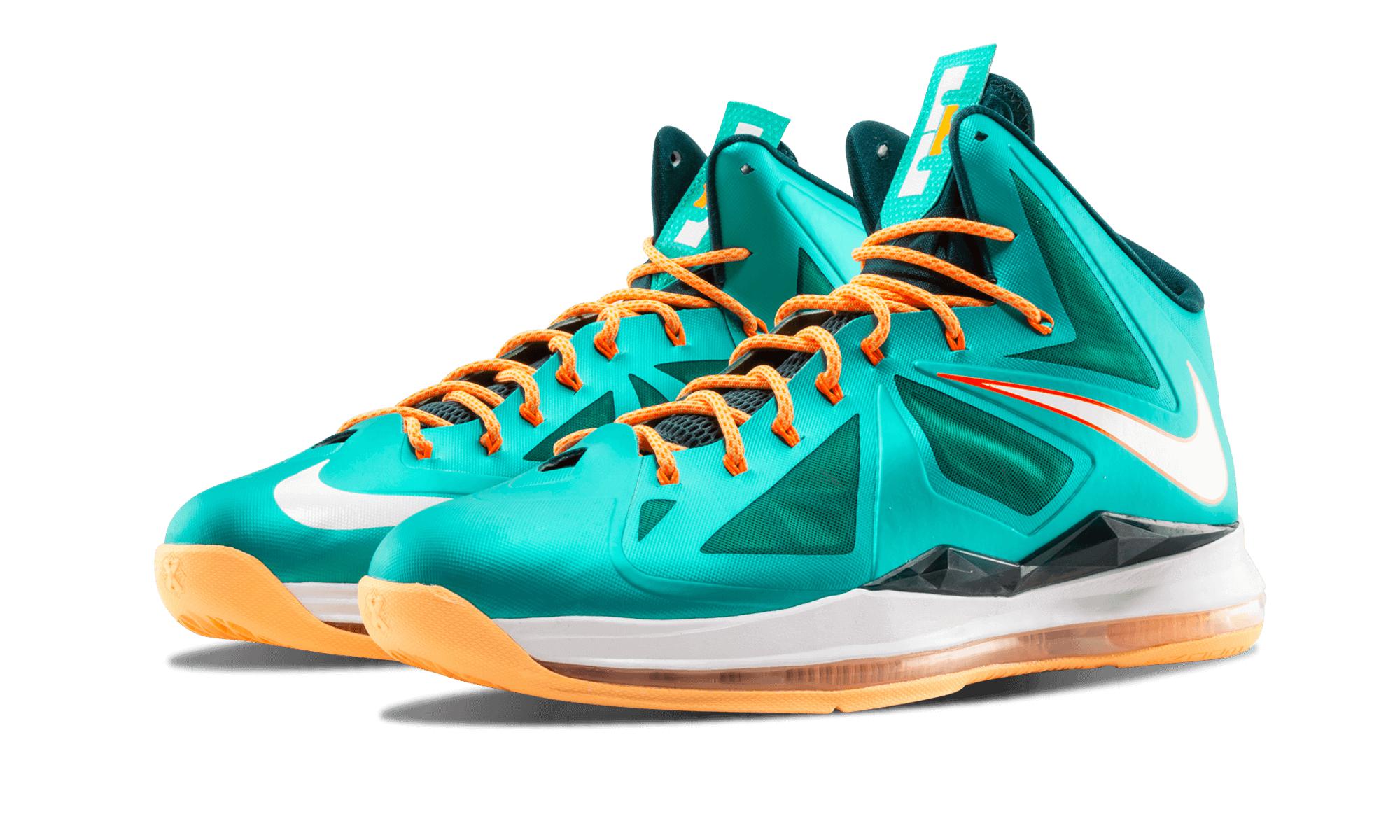 Nike Lebron 10 'miami Dolphins' Shoes - Size 11.5 in Black,Olive,Teal (Blue) for Men - Lyst